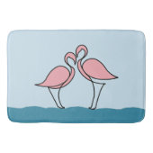 Twee roze flamingo's op het water badmat (Voorkant)