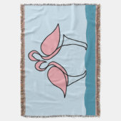 Twee roze flamingo's op het water deken (Voorkant Verticaal)