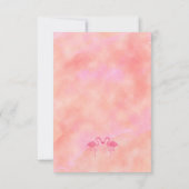 Twee Roze Flamingo's Waterverf Strandbruiloft RSVP Kaartje (Achterkant)