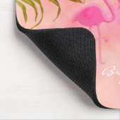 Twee Roze Flamingo's Waterverf Tropische Muismat (Hoek)