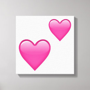 Twee roze harten - Emoji Canvas Afdruk