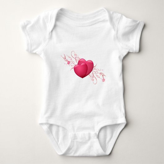 Twee roze harten romper (Voorkant)