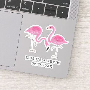 Twee roze illustratie van Flamingos Sticker