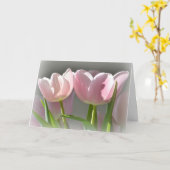 Twee roze tulpen kaart (Gele Bloem)