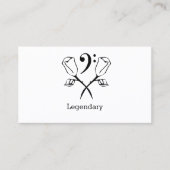 Twee Rozen met een Bass Clef Visitekaartje (Voorkant)