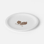 Twee rustieke Pine Cones Country bruiloft receptie Papieren Bordje (Gekanteld)