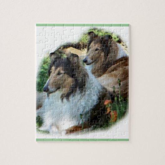 Twee Sable Rough Collies Legpuzzel (Verticaal)