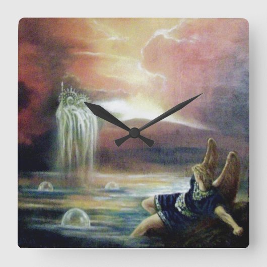 TWEE SAINT JOHN EN FALLEN ANGEL VIERKANTE KLOK (Voorkant)