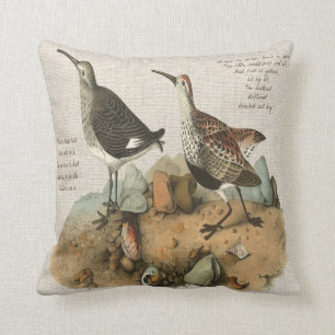 Twee Sandpipers met gedicht - katoenversie Kussen