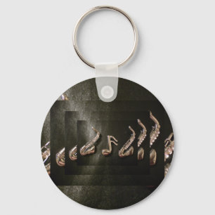 Twee saxofonies met muzieknoot sleutelhanger