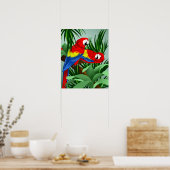 Twee Scarlet Macaws Poster (Keuken)