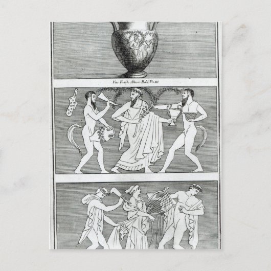 Twee Scènes van een Vaas Etruscan Briefkaart (Voorkant)