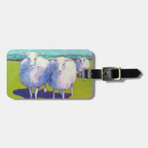 Twee schapen in het veld bagagelabel