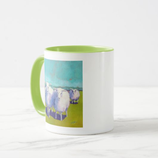 Twee schapen in het veld mok (Voorkant links)