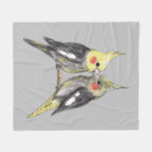 Twee schattige cockatiels fleece deken (Voorkant (Horizontaal))