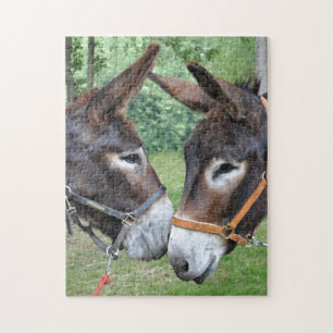 Twee schattige ezels legpuzzel