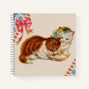 twee schattige kittens afdrukken notitieboek