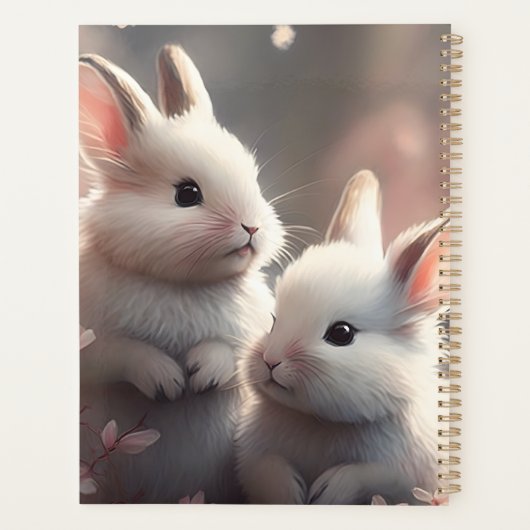 Twee schattige konijnen met sakura Planner (Achterkant)