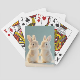 Twee Schattige konijntjes die bij elkaar staan Pokerkaarten