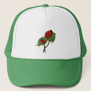 Twee schattige ladybugs op een plant trucker pet
