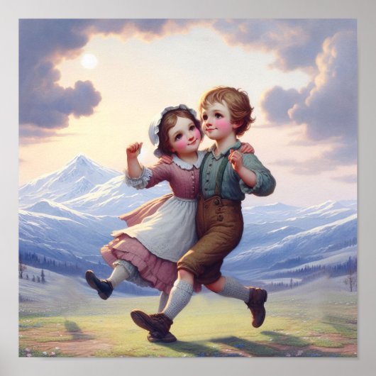 Twee Schattige Munchkins dansen Poster (Voorkant)