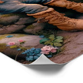 Twee Schattige  Munchkins in Landkleding Poster (Hoek)