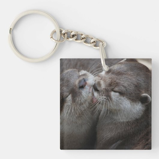 Twee Schattige otters Sleutelhanger (voorkant)