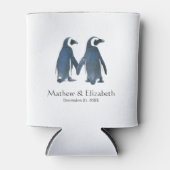 Twee schattige pinguïns | Romantische bruiloft Blikjeskoeler (Voorkant)