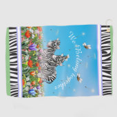 Twee schattige zebra's samen Zomer Golfhanddoek (Horizontaal)