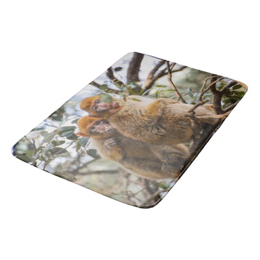 Twee Schattigee apen Badmat (Gekanteld)