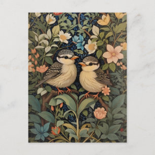 Twee Schattigee Baby Birds Botanische Tuin Briefkaart