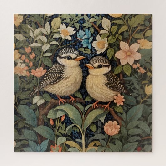 Twee Schattigee Baby Birds Botanische Tuin Legpuzzel (Verticaal)