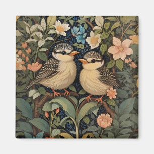 Twee Schattigee Baby Birds Botanische Tuin Magneet