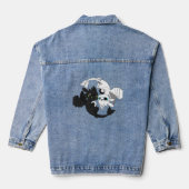 Twee Schattigee draken - zwart en wit Yin Yang Des Denim Jacket (Achterkant)