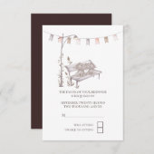 Twee Schattigee Katten op Parkbank RSVP Bruiloft (Voorkant / Achterkant)