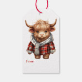 Twee Schattigee Koeien kerst Cadeaulabel (Achterkant)