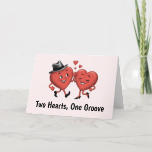 Twee Schattigee liefdesharten Valentijnsdag Kaart