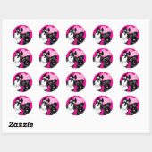 Twee Schattigee Schnauzers Ronde Sticker (Vel)