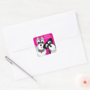 Twee Schattigee Schnauzers Vierkante Sticker