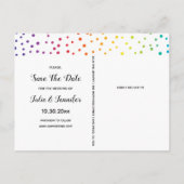 Twee schedel bruiden, confetti lesbische Save the  Aankondigingskaart (Achterkant)