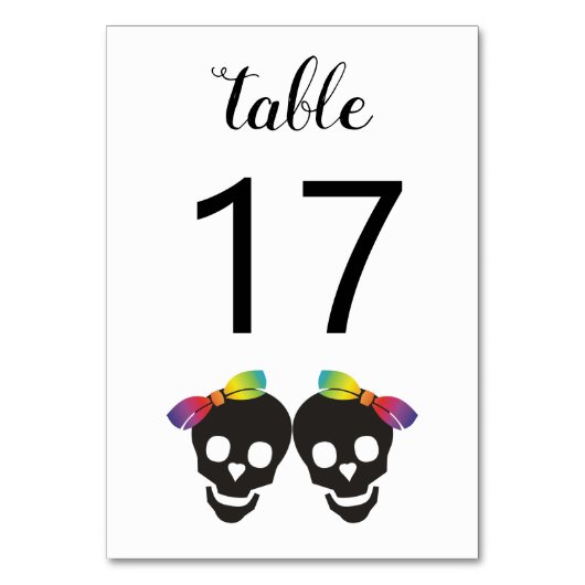 Twee schedelbril met bogen-lesbische bruiloft kaart (Achterkant)