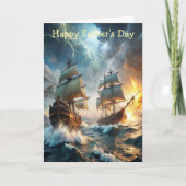 Twee schepen bij Zee Vaderdag Kaart (Voorkant)