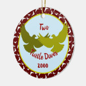 Twee schildpadden - Aangepast jaar Keramisch Ornament (Links)