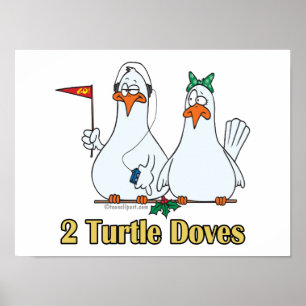 twee schildpadden op de tweede 2e kerstdag poster