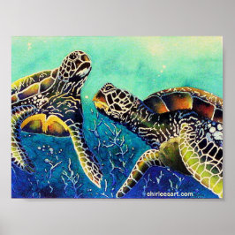 twee schildpadden poster