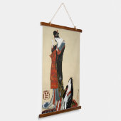 Twee schoonheden, Hokusai Hangend Wandkleed (Gebogen)