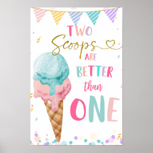 Twee schotels zijn beter dan één teken poster