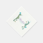 Twee Seahorses Waterverf Strand Bruiloft Verloving Servetten (Hoek)