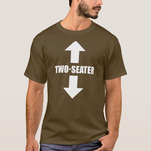 twee seater mannen grappige , volwassen humor popu t-shirt (Voorkant)