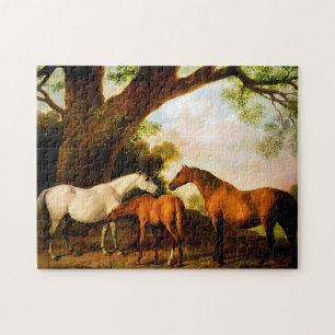 Twee Shafto Mares en een Foal van George Stubbs Legpuzzel